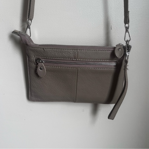 Befen Crossbody Genuine Leather Light Beige Pink Purse - Picture 7 of 10